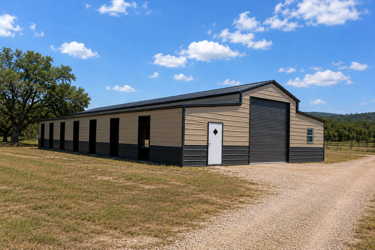 Custom metal barn in Texas