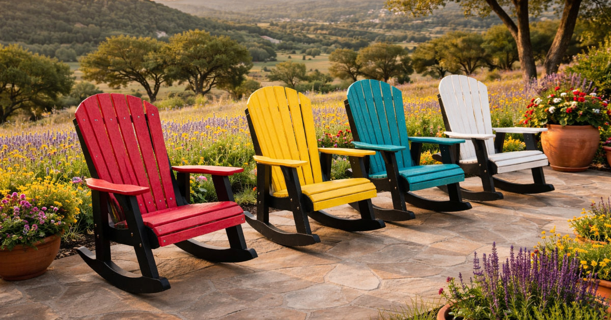 poly outdoor furniture in various colors