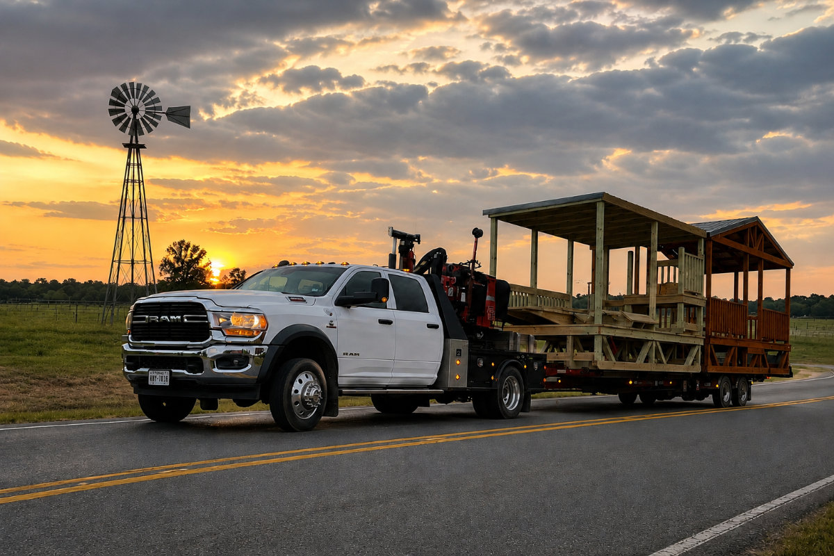 truck with portable decks for delivery
