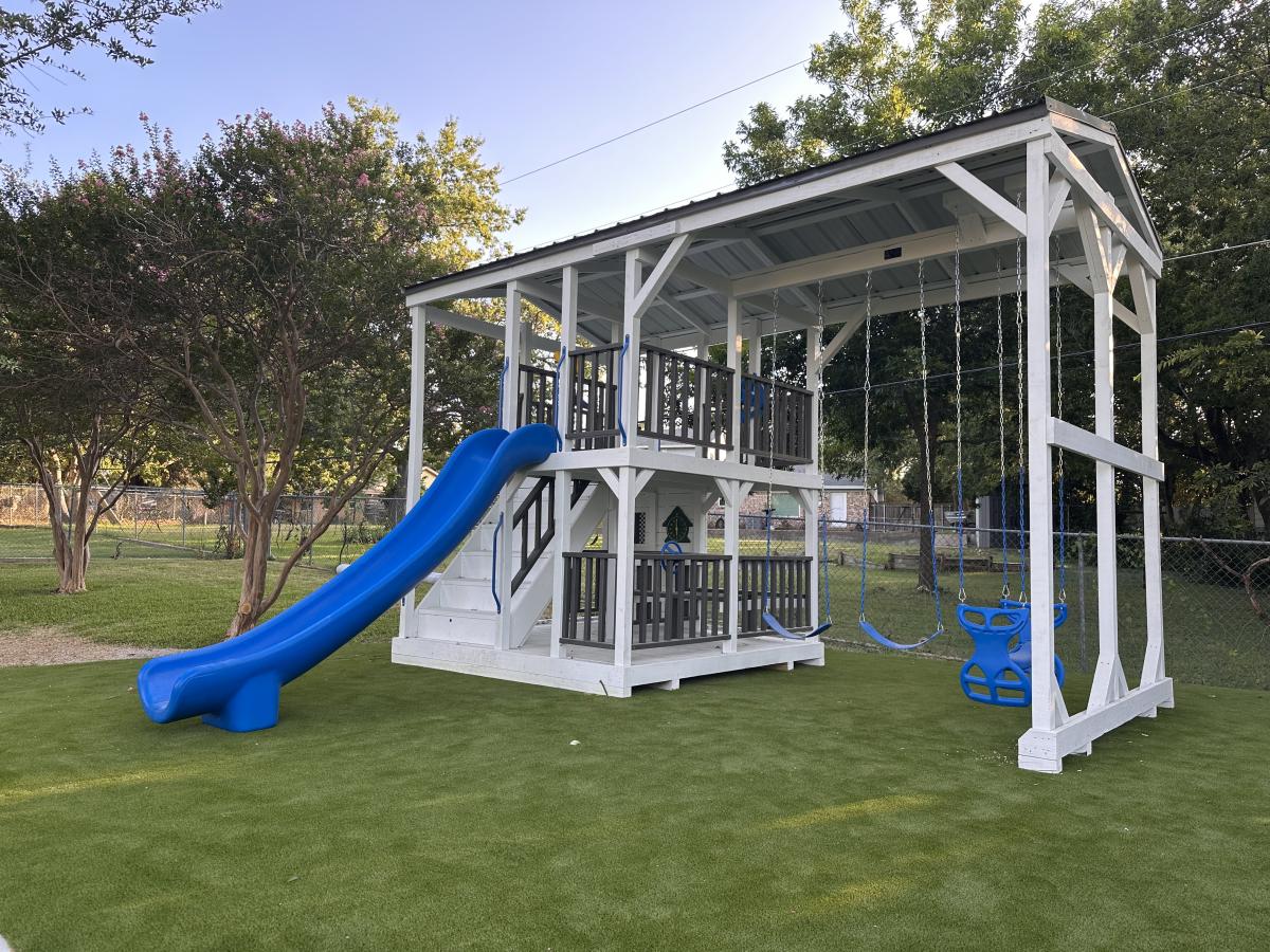 10x20 Deluxe Playset with Stairs and Dual Glider - photo 1