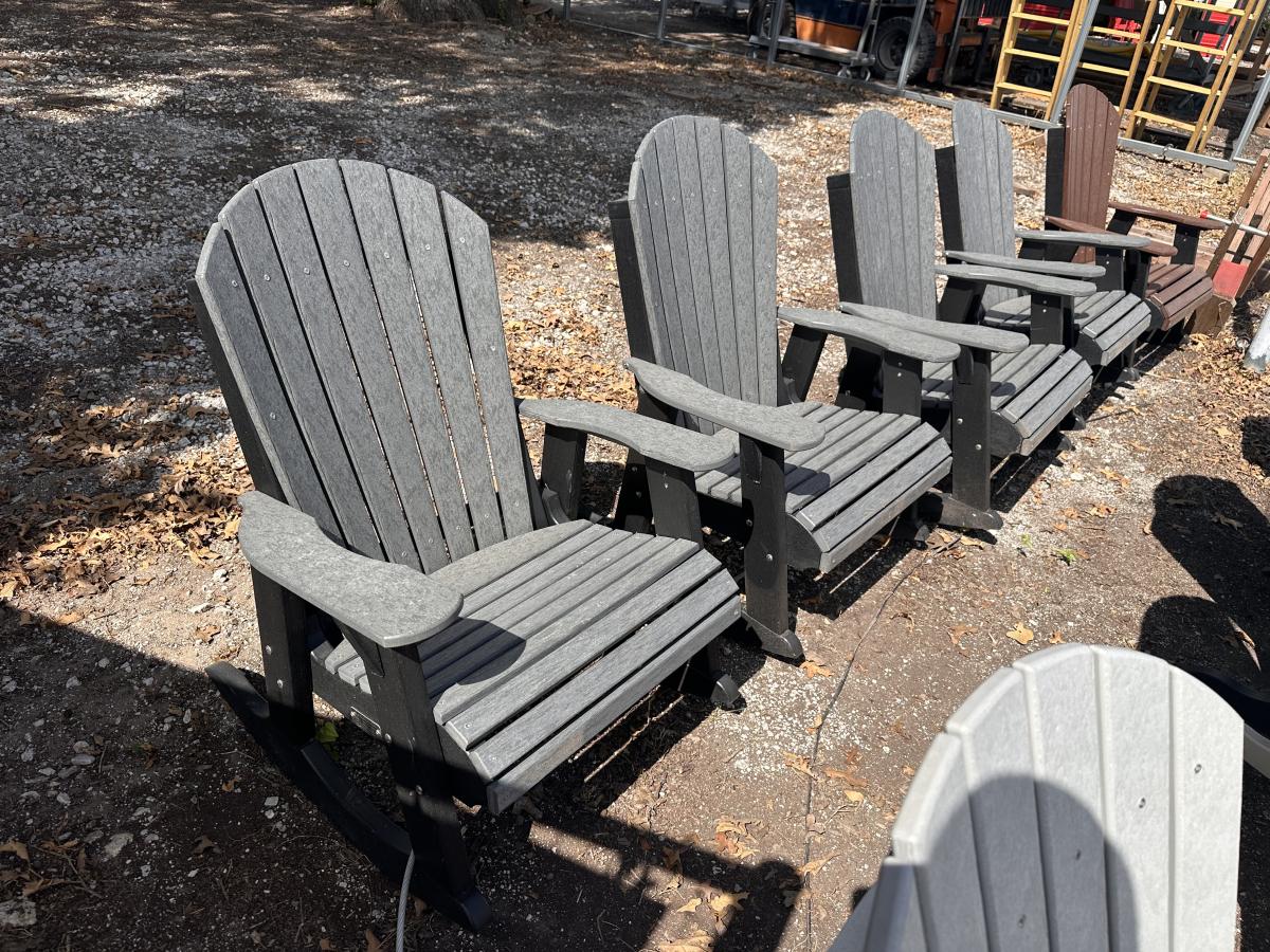 Adirondack Rocker-Light Grey Main Black Frame - photo 1