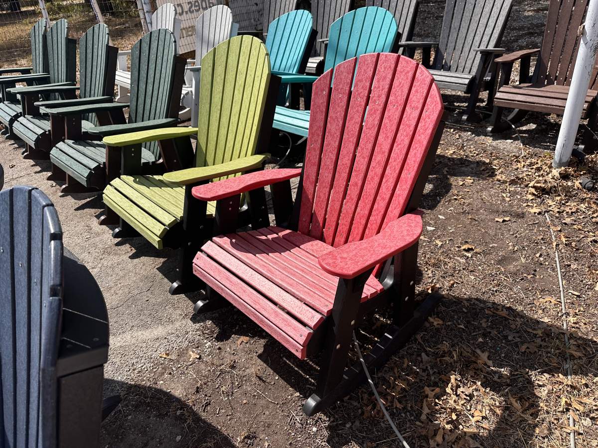 Adirondack Rocker-Cardinal Red Main Black Frame - photo 1