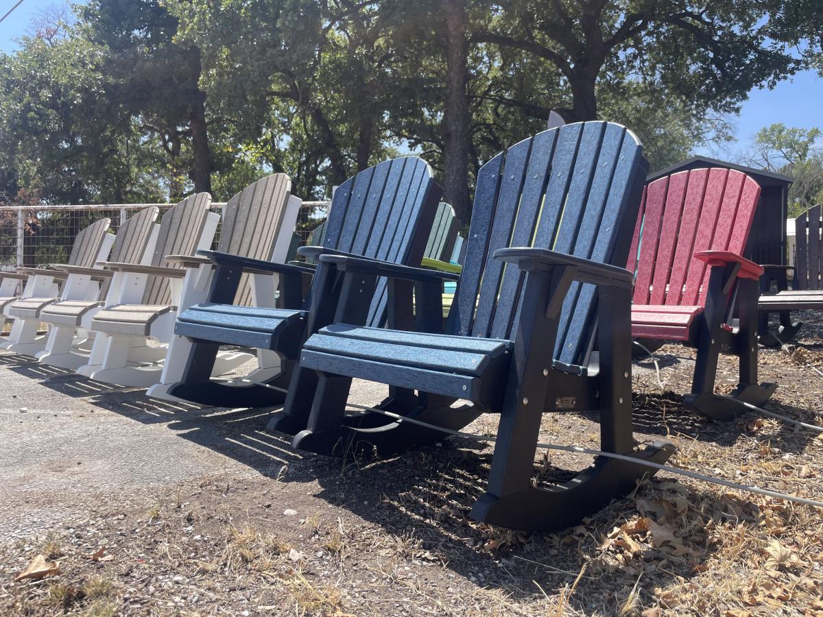 Adirondack Rocker-Patriot Blue Main Black Frame - photo 1