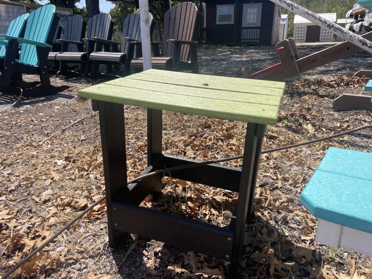 Lime Green Side Table With Black Frame - photo 1