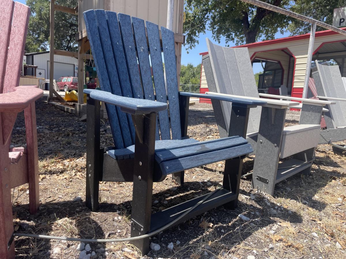 Upright Adirondack Chair With Patriot Blue and Black Frame - photo 1