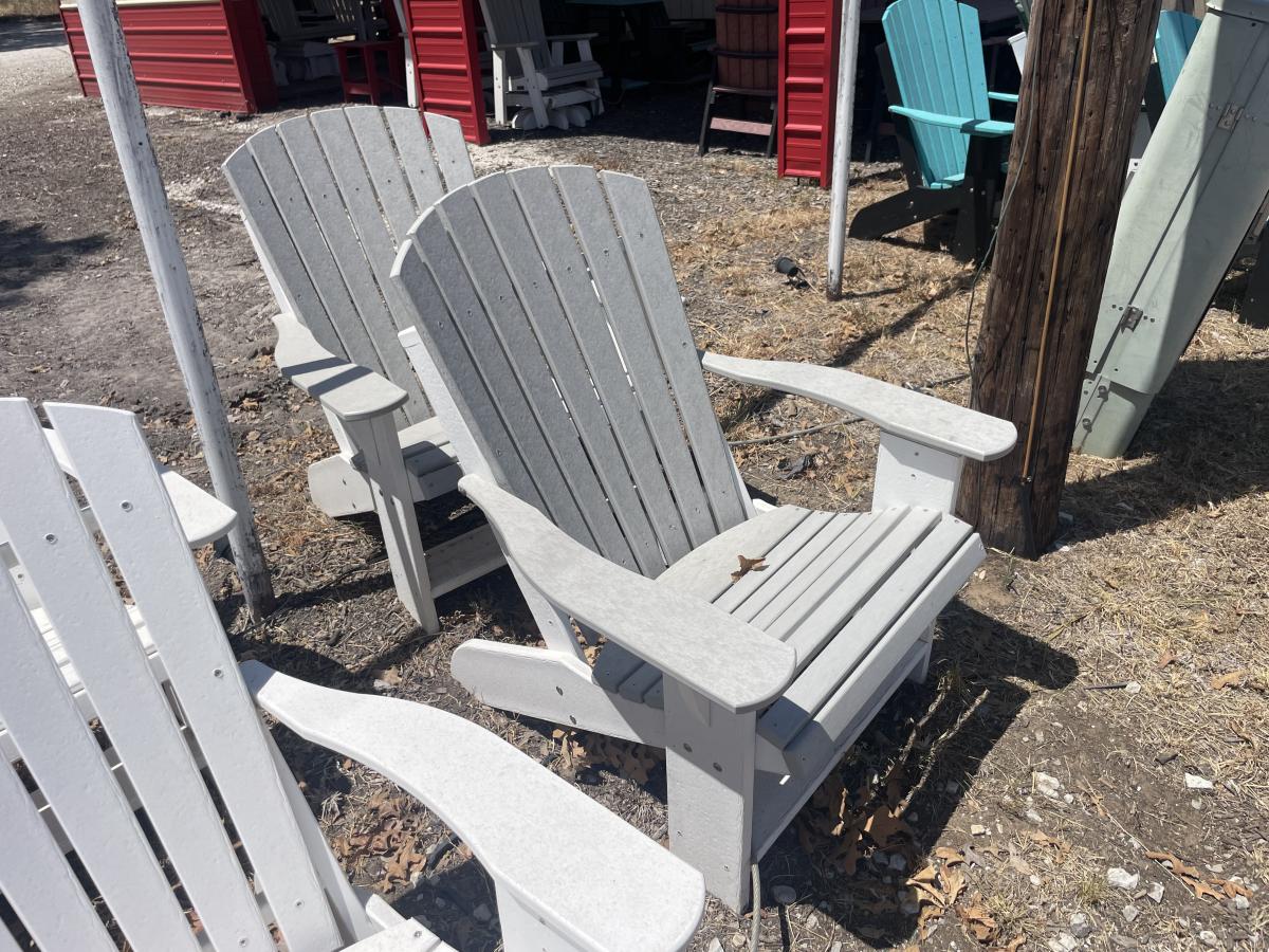 Adirondack Chair With Light Gray Main and White Frame - photo 1