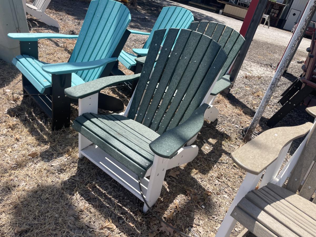 Adirondack Chair With Turf Green Main and White Frame - photo 1