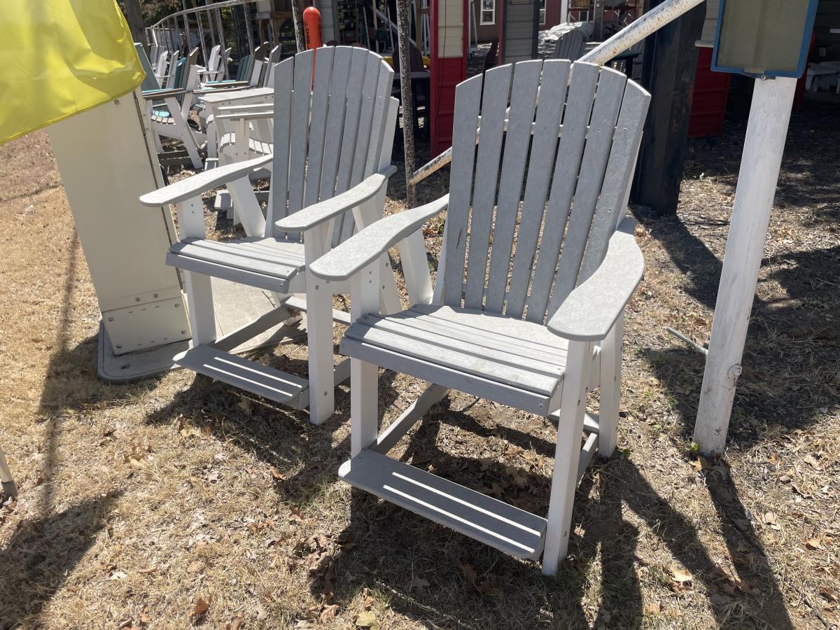 High Adirondack Chair Light Gray Main and White Frame - photo 1