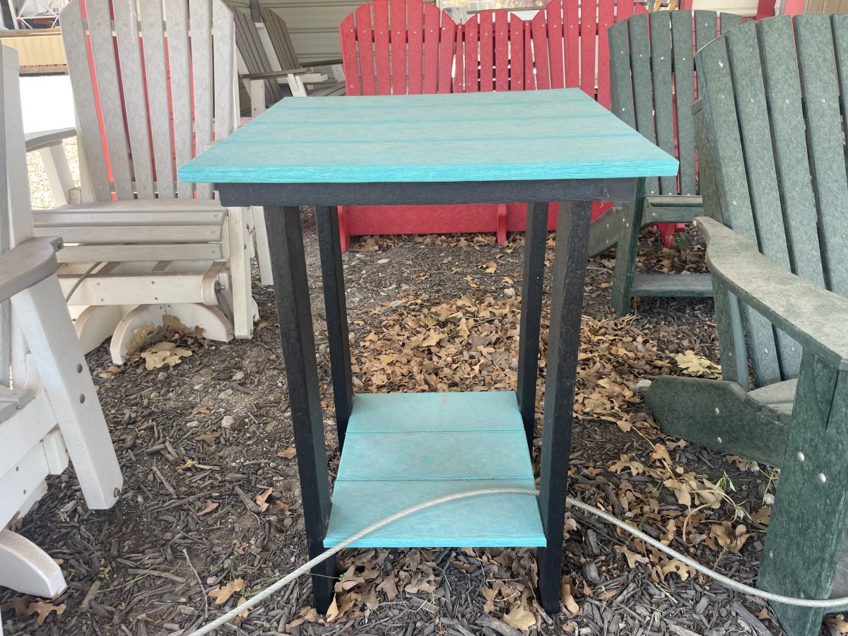 Side Table 23" High Aruba Blue Main Black Frame - photo 1