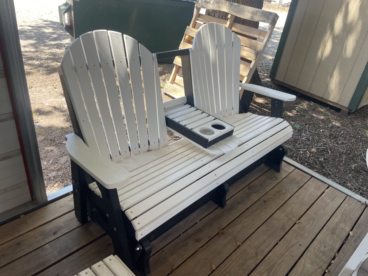 5' Glider Center with Console White Main and Black Frame - photo 1